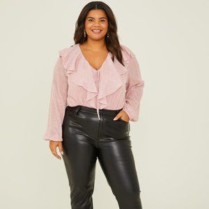 NWT Arula Harlow Shimmer Bodysuit in pink B 2X 18 20